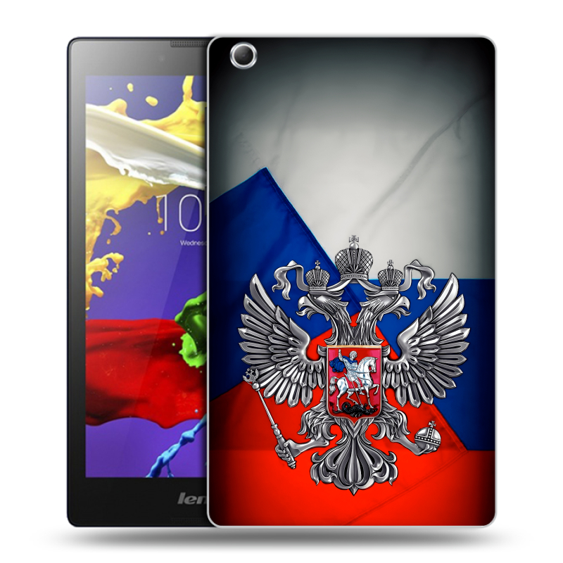 Силиконовый чехол на Lenovo Tab 3 7 Essential с принтом Флаг России Силиконовый чехол на Lenovo Tab 3 7 Essential с принтом Флаг России