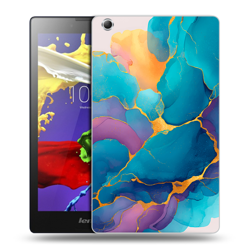 Силиконовый чехол на Lenovo Tab 3 7 Essential с принтом Мрамор блестки Силиконовый чехол на Lenovo Tab 3 7 Essential с принтом Мрамор блестки