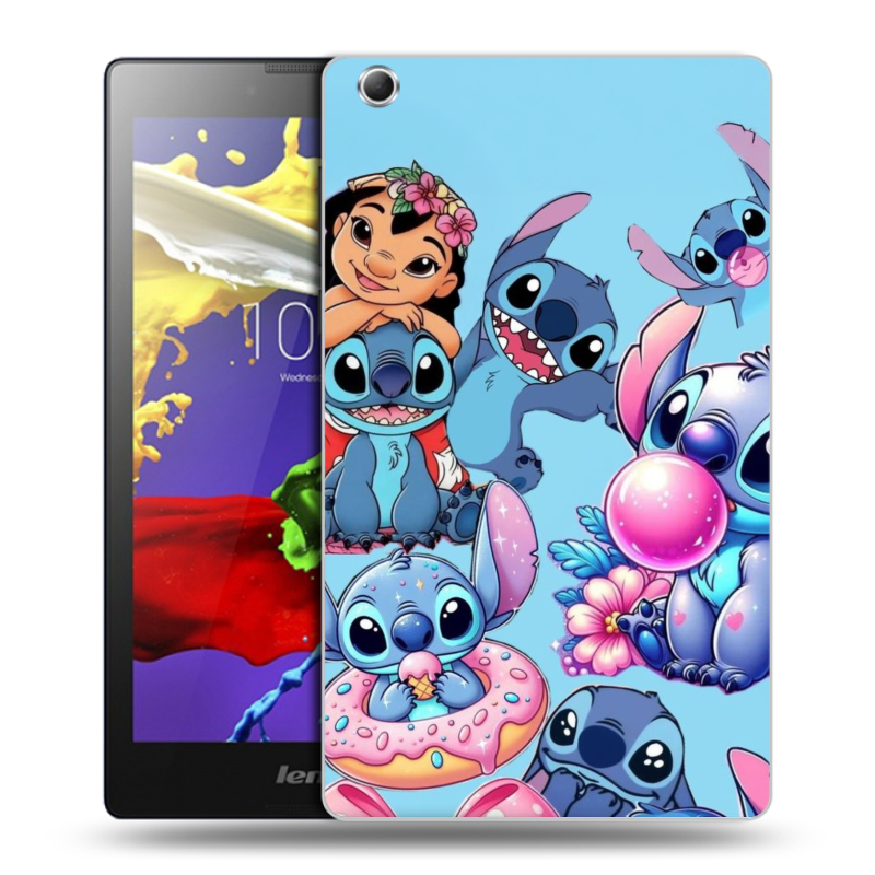Силиконовый чехол на Lenovo Tab 3 7 Essential с принтом Лило и Стич Силиконовый чехол на Lenovo Tab 3 7 Essential с принтом Лило и Стич