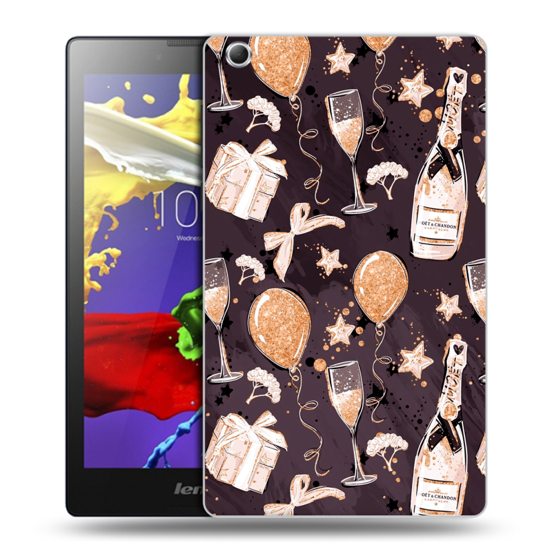 Силиконовый чехол на Lenovo Tab 3 7 Essential с принтом Новый год Силиконовый чехол на Lenovo Tab 3 7 Essential с принтом Новый год