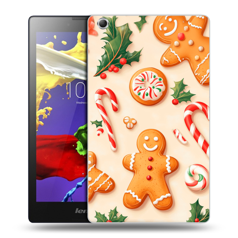 Силиконовый чехол на Lenovo Tab 3 7 Essential с принтом Новый год Силиконовый чехол на Lenovo Tab 3 7 Essential с принтом Новый год