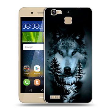 Пластиковый чехол на Huawei GR3 с принтом Лесной волк
