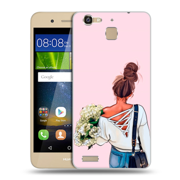 Пластиковый чехол на Huawei GR3 с принтом Девушка и букет
