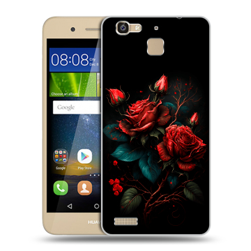 Пластиковый чехол на Huawei GR3 с принтом Розы красные Пластиковый чехол на Huawei GR3 с принтом Розы красные