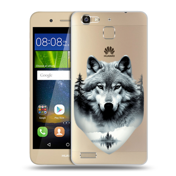 Пластиковый чехол на Huawei GR3 с принтом Волк в лесу