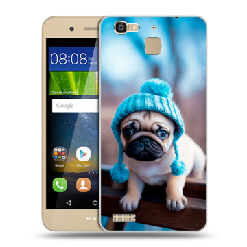 Пластиковый чехол на Huawei GR3 с принтом Мопс в шапке