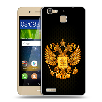 Пластиковый чехол на Huawei GR3 с принтом Герб России желтый Пластиковый чехол на Huawei GR3 с принтом Герб России желтый