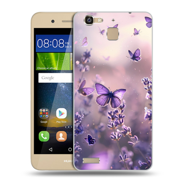 Пластиковый чехол на Huawei GR3 с принтом бабочки и лаванда Пластиковый чехол на Huawei GR3 с принтом бабочки и лаванда