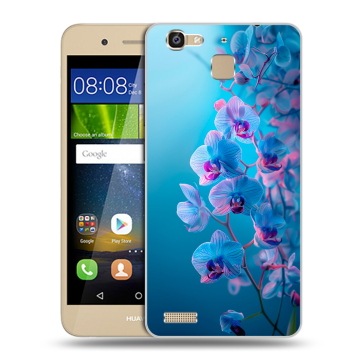 Пластиковый чехол на Huawei GR3 с принтом голубые орхидеи