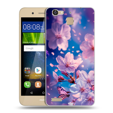 Пластиковый чехол на Huawei GR3 с принтом цветы бабочки