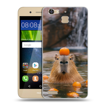 Пластиковый чехол на Huawei GR3 с принтом Капибара с апельсином