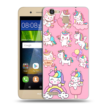 Пластиковый чехол на Huawei GR3 с принтом Единороги и радуга
