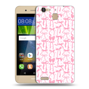 Пластиковый чехол на Huawei GR3 с принтом Розовые бантики