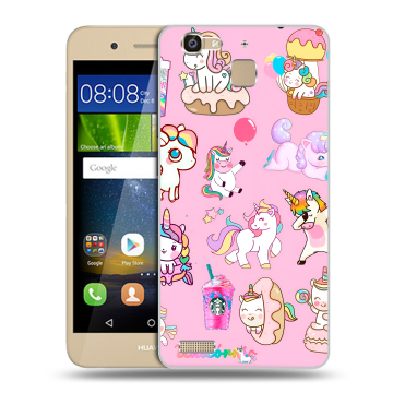 Пластиковый чехол на Huawei GR3 с принтом розовые единороги Пластиковый чехол на Huawei GR3 с принтом розовые единороги