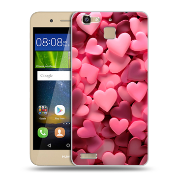 Пластиковый чехол на Huawei GR3 с принтом розовые сердечки