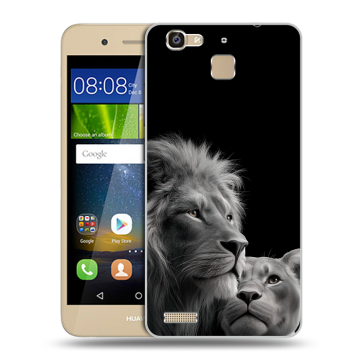 Пластиковый чехол на Huawei GR3 с принтом Лев кошки