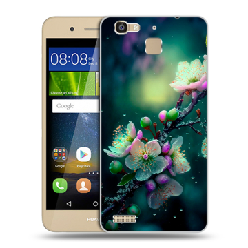Пластиковый чехол на Huawei GR3 с принтом Цветы и мрамор