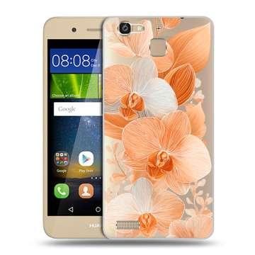 Пластиковый чехол на Huawei GR3 с принтом Бежевые цветы