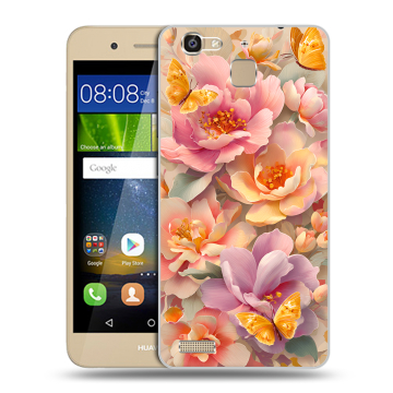 Пластиковый чехол на Huawei GR3 с принтом Цветы и бабочки