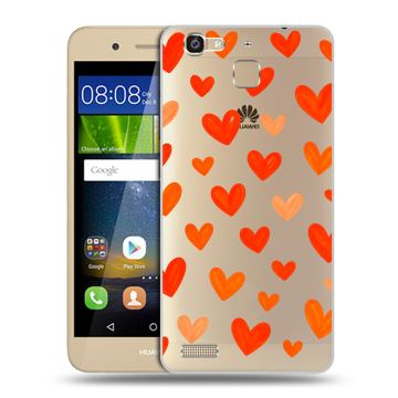 Пластиковый чехол на Huawei GR3 с принтом Сердечки