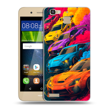 Пластиковый чехол на Huawei GR3 с принтом Тачки
