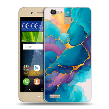 Пластиковый чехол на Huawei GR3 с принтом Мрамор блестки
