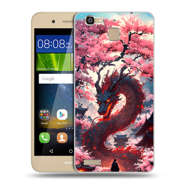 Пластиковый чехол на Huawei GR3 с принтом Дракон Японский Пластиковый чехол на Huawei GR3 с принтом Дракон Японский
