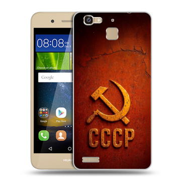 Пластиковый чехол на Huawei GR3 с принтом Флаг Герб СССР