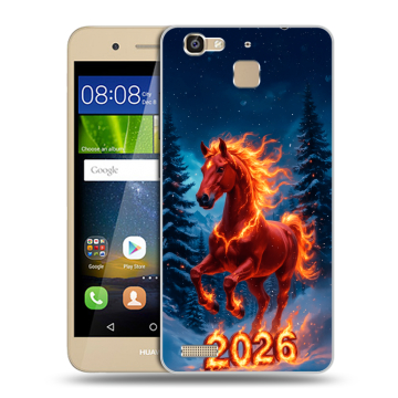 Пластиковый чехол на Huawei GR3 с принтом Новый год коня