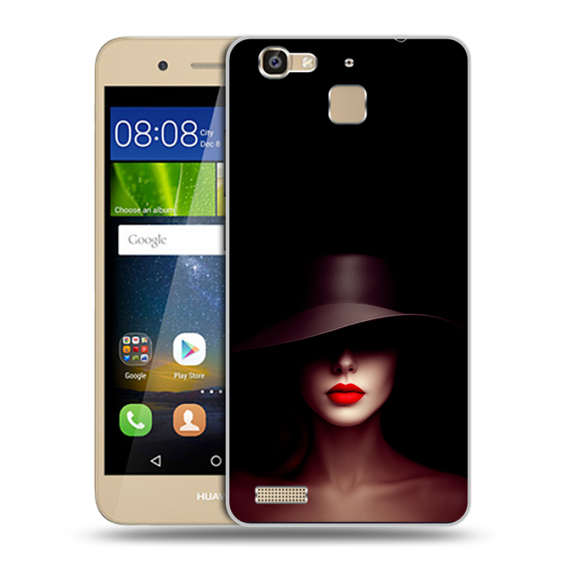 Пластиковый чехол на Huawei GR3 с принтом Девушка в шляпе Пластиковый чехол на Huawei GR3 с принтом Девушка в шляпе