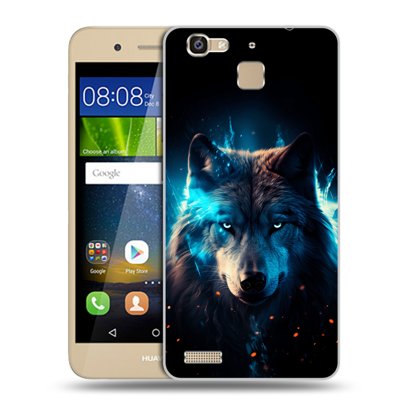 Пластиковый чехол на Huawei GR3 с принтом Волк ночной Пластиковый чехол на Huawei GR3 с принтом Волк ночной