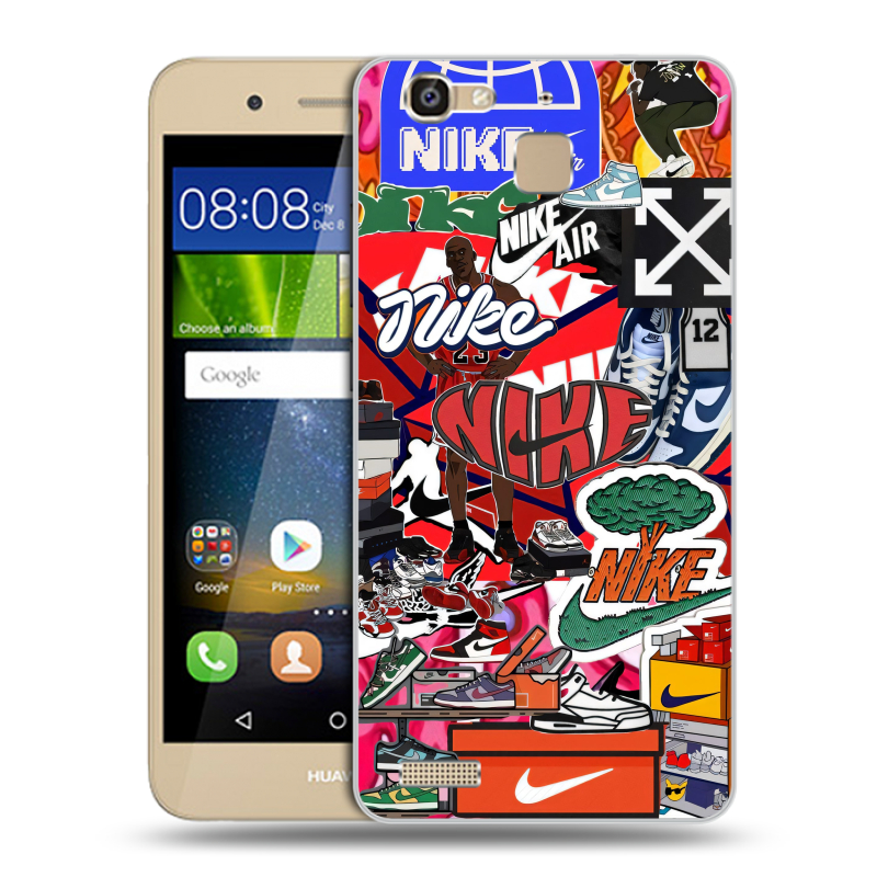 Пластиковый чехол на Huawei GR3 с принтом Найк Nike яркий Пластиковый чехол на Huawei GR3 с принтом Найк Nike яркий