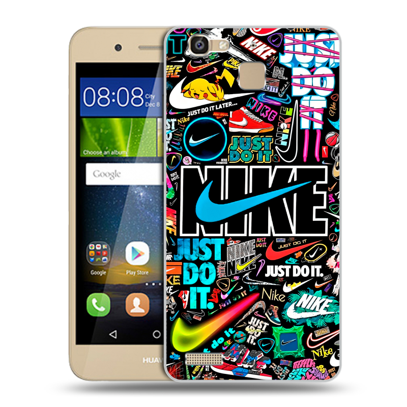 Пластиковый чехол на Huawei GR3 с принтом найк nike черный Пластиковый чехол на Huawei GR3 с принтом найк nike черный