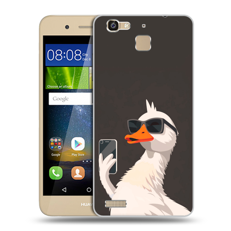 Пластиковый чехол на Huawei GR3 с принтом утка в очках Пластиковый чехол на Huawei GR3 с принтом утка в очках