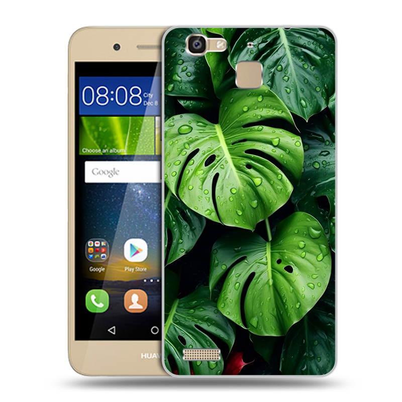 Пластиковый чехол на Huawei GR3 с принтом Листья Пластиковый чехол на Huawei GR3 с принтом Листья