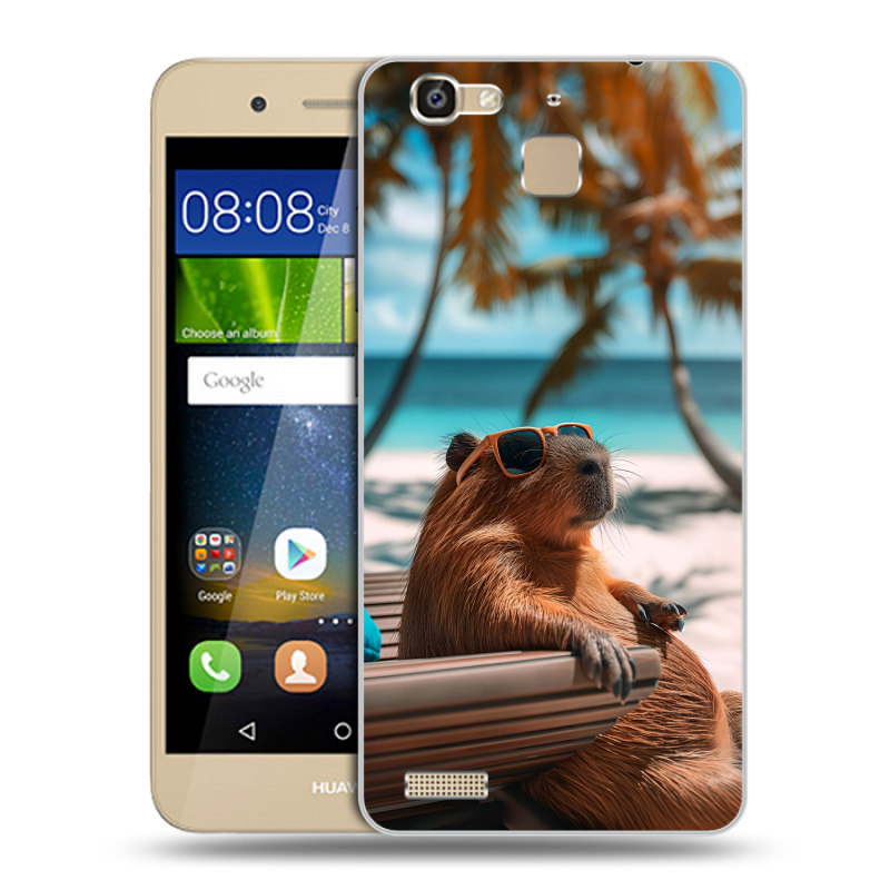 Пластиковый чехол на Huawei GR3 с принтом Капибара Пластиковый чехол на Huawei GR3 с принтом Капибара