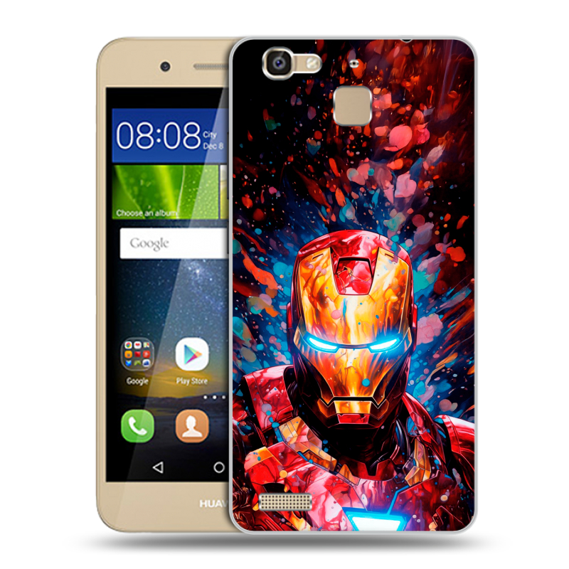 Пластиковый чехол на Huawei GR3 с принтом Железный человек Ironman Пластиковый чехол на Huawei GR3 с принтом Железный человек Ironman