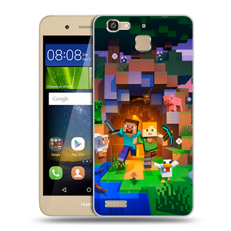 Пластиковый чехол на Huawei GR3 с принтом Майнкрафт Minecraft Пластиковый чехол на Huawei GR3 с принтом Майнкрафт Minecraft