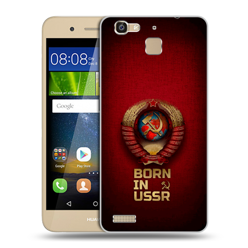 Пластиковый чехол на Huawei GR3 с принтом Флаг Герб СССР Пластиковый чехол на Huawei GR3 с принтом Флаг Герб СССР