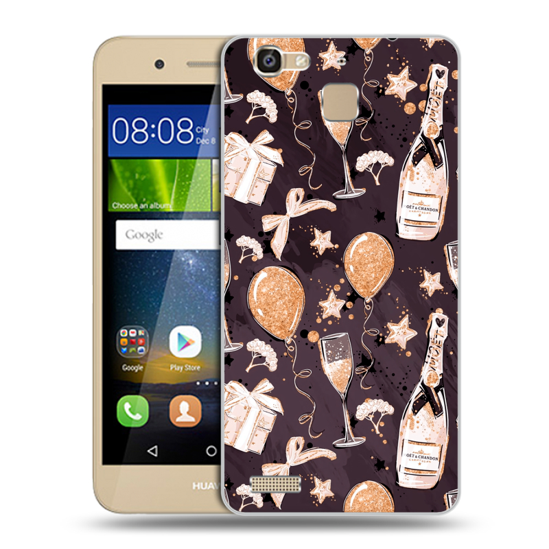 Пластиковый чехол на Huawei GR3 с принтом Новый год Пластиковый чехол на Huawei GR3 с принтом Новый год