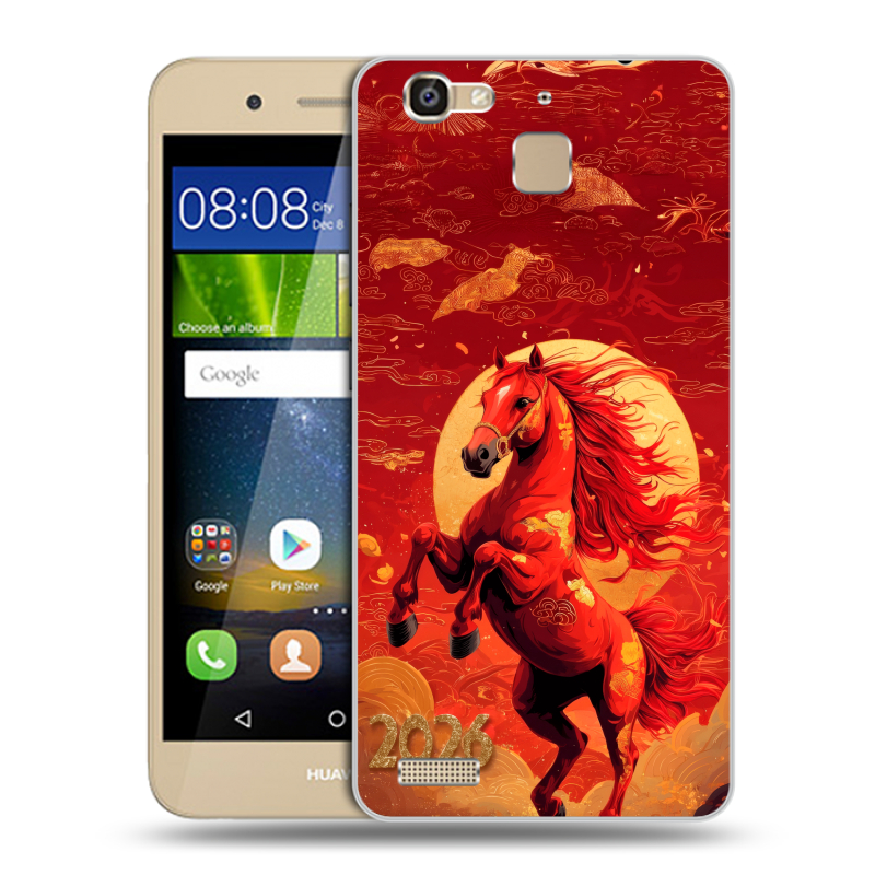 Пластиковый чехол на Huawei GR3 с принтом Новый год Пластиковый чехол на Huawei GR3 с принтом Новый год