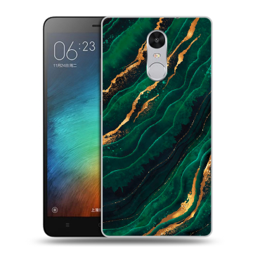 Пластиковый чехол на Xiaomi RedMi Pro с принтом Мрамор зеленое золото