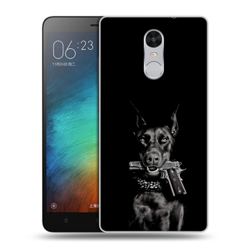 Пластиковый чехол на Xiaomi RedMi Pro с принтом Доберман и пистолет