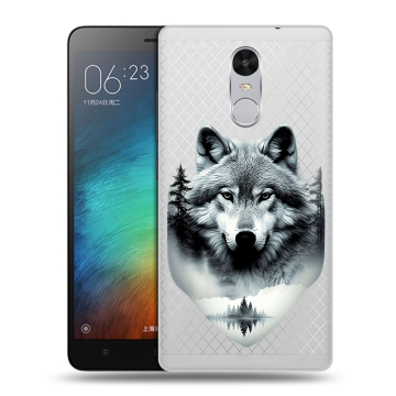 Пластиковый чехол на Xiaomi RedMi Pro с принтом Волк в лесу Пластиковый чехол на Xiaomi RedMi Pro с принтом Волк в лесу