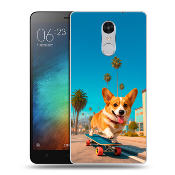 Пластиковый чехол на Xiaomi RedMi Pro с принтом Корги на скейте Пластиковый чехол на Xiaomi RedMi Pro с принтом Корги на скейте