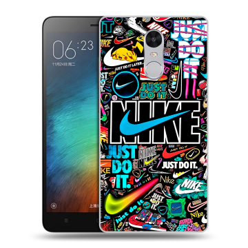 Пластиковый чехол на Xiaomi RedMi Pro с принтом найк nike черный
