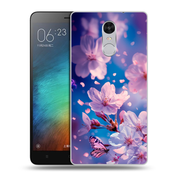 Пластиковый чехол на Xiaomi RedMi Pro с принтом цветы бабочки Пластиковый чехол на Xiaomi RedMi Pro с принтом цветы бабочки