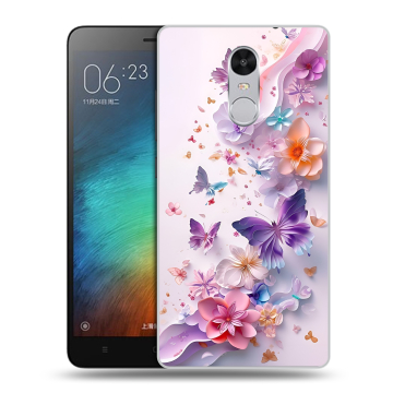 Пластиковый чехол на Xiaomi RedMi Pro с принтом цветы бабочки Пластиковый чехол на Xiaomi RedMi Pro с принтом цветы бабочки