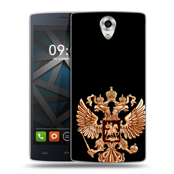 Силиконовый чехол на BQ Hammer с принтом Герб России золотой