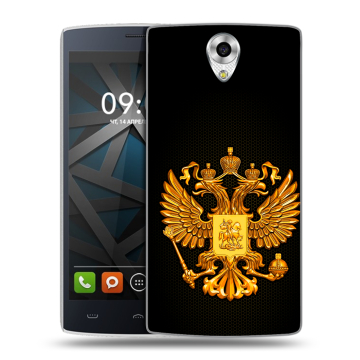Силиконовый чехол на BQ Hammer с принтом Герб России желтый